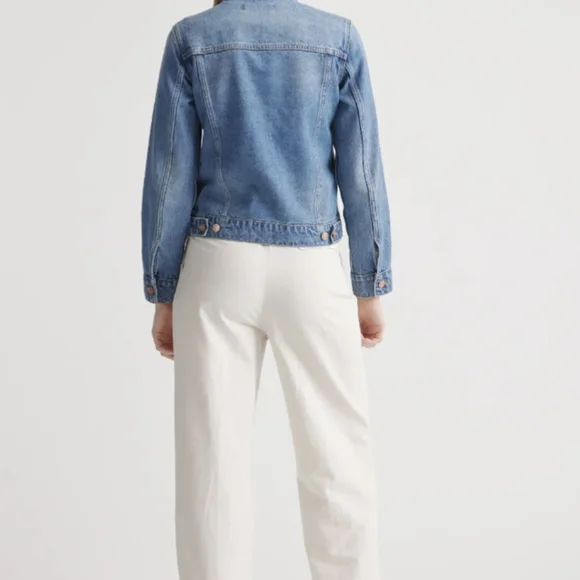 Quince Women's 100% Organic Cotton Jean Denim Jacket Indigo Blue Medium - Picture 5 of 15